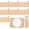 Felt Table Placemats Set of 8 for Dining Table and Kitchen Decor with Drink Coasters and Cutlery Pouches (Beige, 24 Pieces)